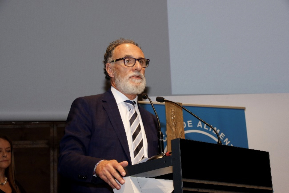 Presidente de Mercasa hablando desde un atril en los premios Espiga de oro 2019